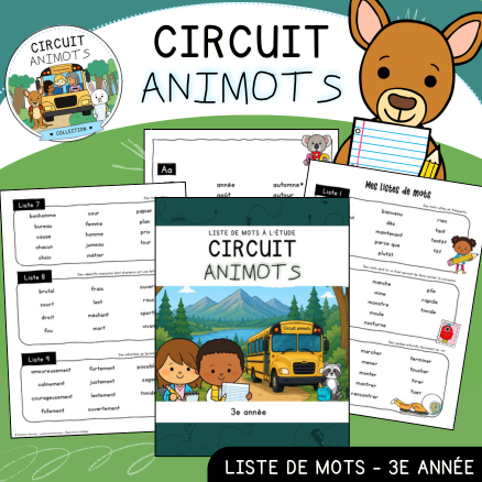 Circuit Animots - Liste de mots (3e)