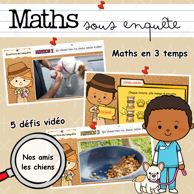 Maths en 3 temps - Nos amis les chiens (1er cycle)
