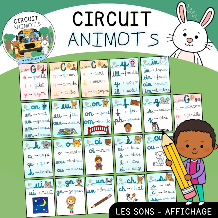 Circuit Animots - Référentiel des sons et graphies (cursif)