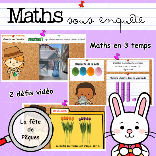 Maths en 3 temps - Pâques (1er cycle)