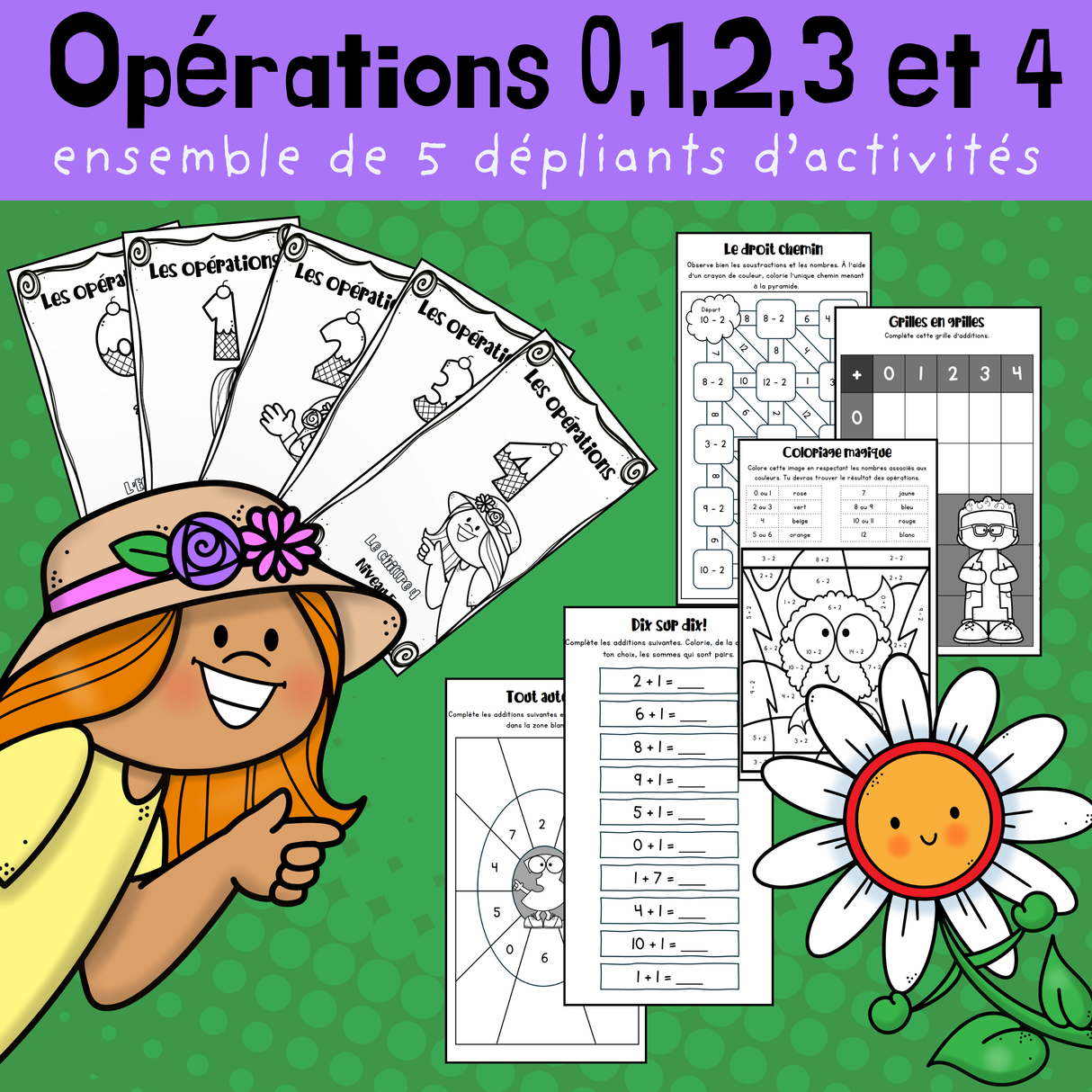 5 dépliants - Opérations +-0, 1, 2, 3 et 4