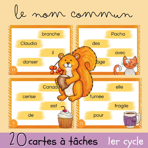 Cartes à tâches - Les noms communs
