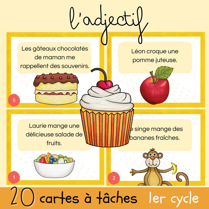 Cartes à tâches - L'adjectif
