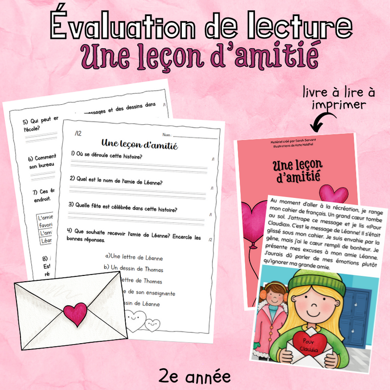 Évaluation de lecture - Une leçon d'amitié