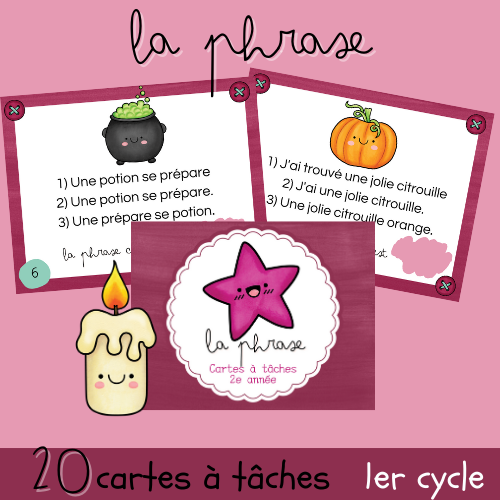 Cartes à tâches - La phrase
