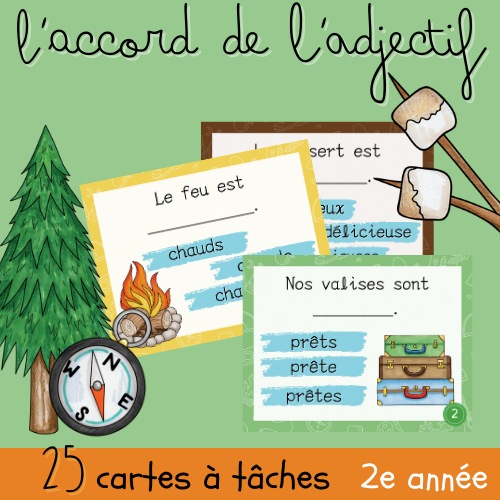 Cartes à tâches - L'accord de l'adjectif