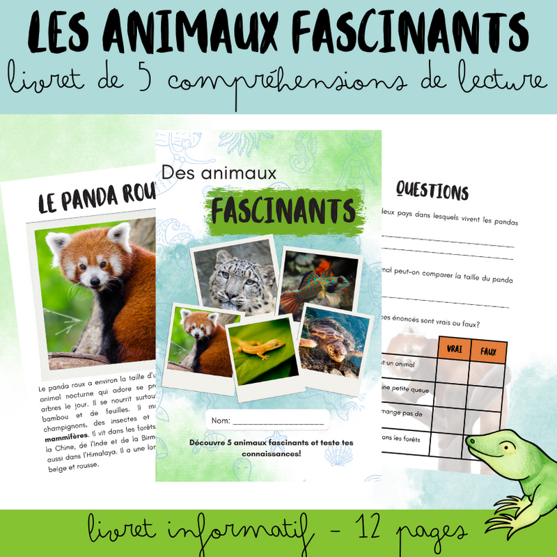Activités de lecture - Des animaux fascinants (partie 1)