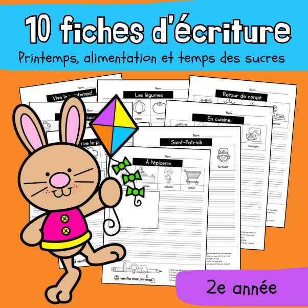 10 fiches d'écriture - Mars