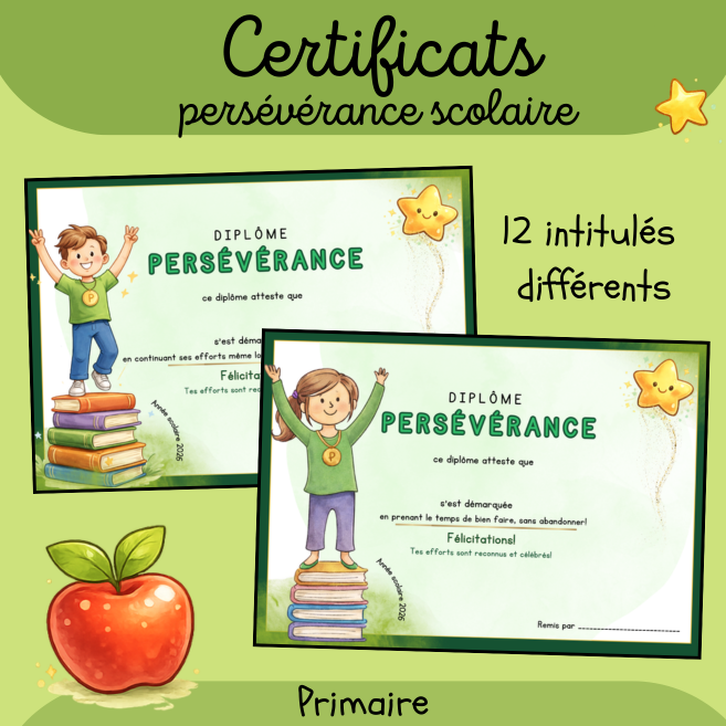 Certificats pour la persévérance